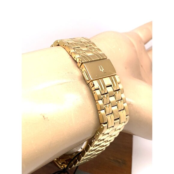 Bulova Men's Watch 97A132 Automatic Black Dial Gold Stainless Steel 42mm - Picture 11 of 15